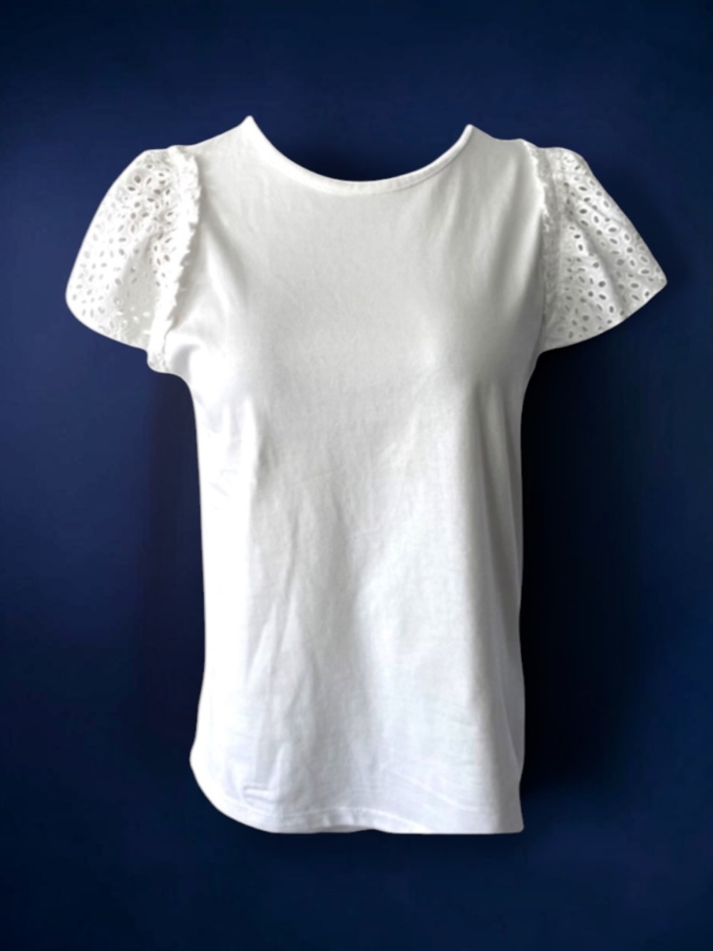 KATE SPADE White Lace Sleeve Top Size Medium